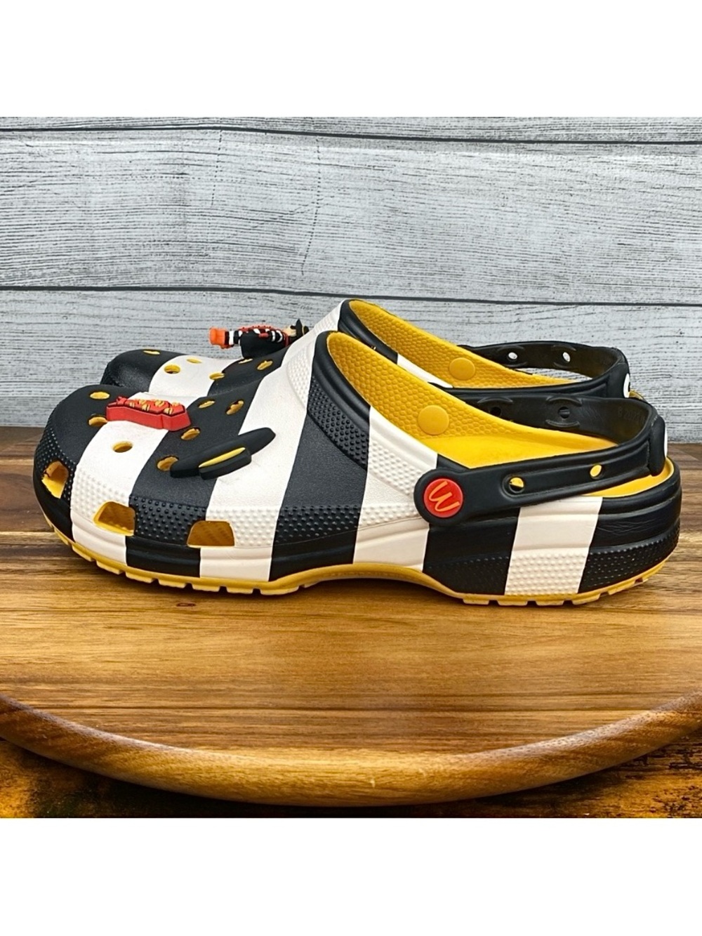 Crocs x McDonald's Hamblurger Classic Clogs Black White Men’s Shoe Size 12